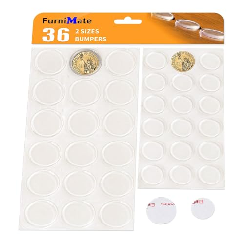 Large Clear Bumpers Pads 36PCS 1.2 inch+4/5 inch Rubber Clear Glass Bumpers Round Bumpers for Glass Top Cutting Board - size: Large+Medium 36pcs