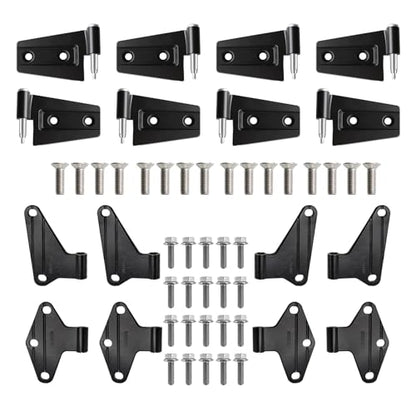 16PCS Body Door Hinge Sets Compatible with 2007-2018 Wrangl-er JK JKU Unlimited Inside & Outside Door Hinges - size: 4 Door Outside and Interior Hinges