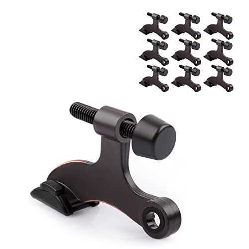 10 Pack Hinge Pin Door Stopper Oil Rubbed Bronze - Adjustable Heavy Duty Hinge Pin Door Stop with Black Rubber Bumper Tips - color: Oil Rubbed Bronze, size: 10 Pack