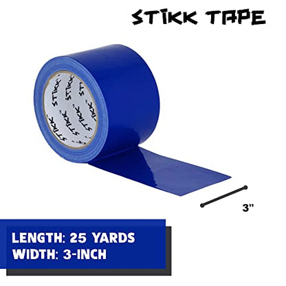 STIKK Duct Tape - Blue Duck Tape - 3 inch x 25 Yards - Heavy Duty Tape for Repairs, Household Projects - for Commercial HVAC and Construction - Effective Heavy Duty Waterproof Duct Tape - color: Blue