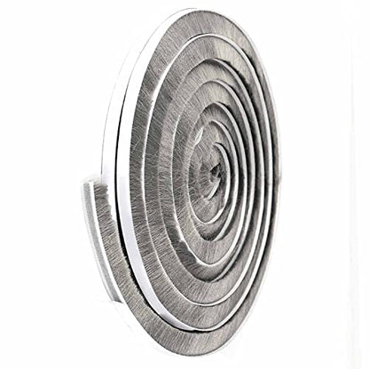 Door Brush Seal, 33Feet, Felt Pile Weather Stripping for Doors, Weather Strip for Windows Cabinet, Self Adhesive Draft Blocker, Dust Stopper Sliding Door Seal Winter, Grey 10m - size: 33Feet x 0.2in Brush x 0.4in Backing