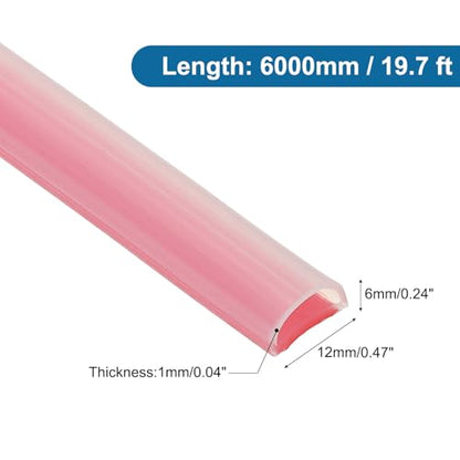 PATIKIL Silicone Weather Stripping Door Seal, 19.7 ft D Shape Weather Stripping Self Adhesive Door Seal Strip for Door Frame, Window Sealing, Large Gap, 15/32" Wx5/128 Tx15/64 H, Clear/Red - size: 19.7 ft Long, 15/32"Wx5/128"Tx15/64"H