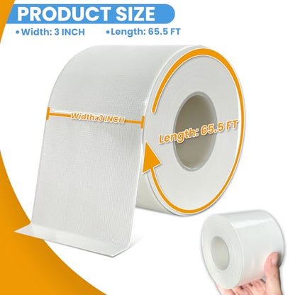 White Window Weather Sealing Tape,Window Draft Isolation Sealing Film Tape, AC Seal Air Conditioner Sealing Tape No Residue, Keep Out Cold Air Dust Rain, Waterproof (3inch*65.5ft) - color: White, size: 3 Inch x 65.5 FT