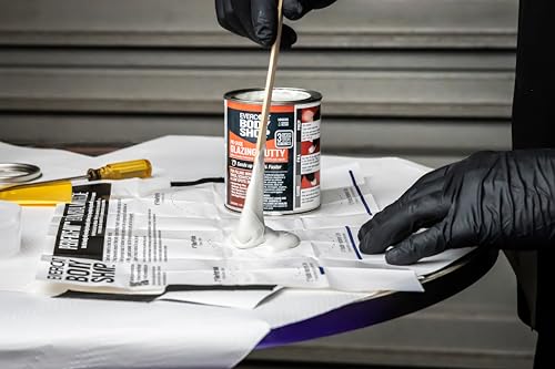 Evercoat Body Shop 105035 Pro-Grade Glazing Putty for Filling Minor Dings, Scratches and Low Spots in Aluminum, Fiberglass & More, Easy Mix Hardener Included 13 Fl Oz. - size: 13 Fl Oz., style: Glazing Putty
