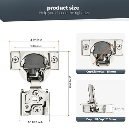 10 Pack (5 Pairs) 5/8" Overlay Soft Close Cabinet Hinges, Satin Nickel Stainless Steel Concealed Hinges with 3D Self-Closing for Face Frame Doors & Kitchens - size: 5/8 inch overlay