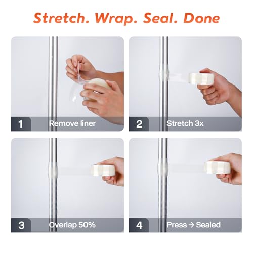 Self-Fusing Silicone Tape 1″ × 36′ × 20 mil – Clear Rubber Repair Tape – Waterproof, Heat-Resistant, Insulating, Chemical-Resistant, No-Residue, Ideal for Sealing, Automotive, Electrical & Outdoor Use