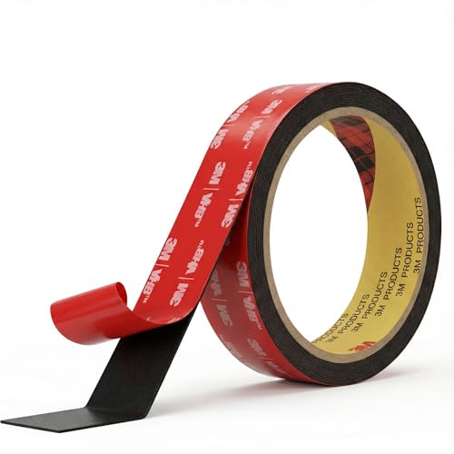 3M Double Sided Mounting Tape Heavy Duty Made of 3M 5925 Vhb 1"×10Ft Black Waterproof Foam Tape Strong Adhesive Strip Tape for Automotive Trim Insulation Strip Office Home Décor - size: 1" × 10 Ft