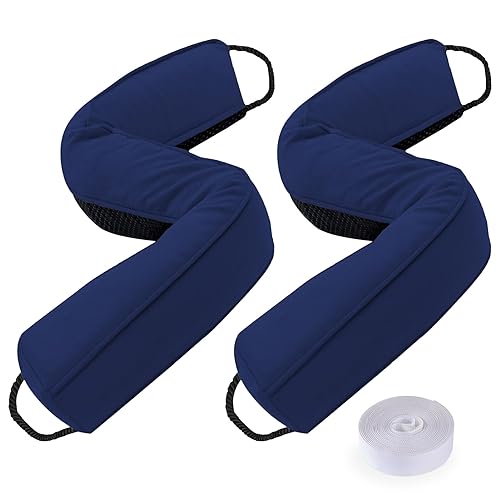 Sunolga 2 Packs 38 Inches 2.2LB Weighted Door Draft Stopper Filled with Glass Beads & Cotton, Removable Machine Washable Sound Proof Under Door Draft Blocker with Anti-Abrasion Bottom for Door, Blue - color: Blue, size: 38 Inches