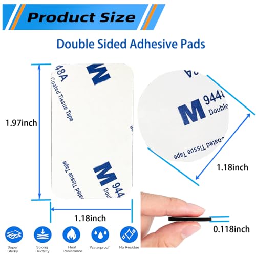 Removable Double Sided Adhesive Sticky Pads, 60 Pcs Heavy Duty 3mm EVA Foam Mounting Strips – Renter Friendly, Wall Safe, No Residue, for Walls, Car, Picture Hanging, Rugs, Home Office (Black)
