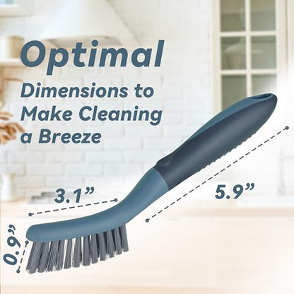 2 Packs Small Brushes for Cleaning, Stiff Bristle Grout Scrub Brushes for Kitchen, Bathroom, and Tile Floors, Ideal for Gaps, Crevices, and Window Tracks