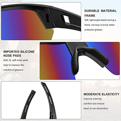 Tinted Safety Glasses for Men Women, Safety Goggles Impact Resistant, ANSI Z87.1+ UV400 Eye Protection, Anti Scratch - color: 6pack-multicolor