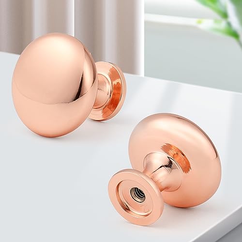 Probrico 5 Pack Single Hole Cabinet Knobs, Modern Style Drawer Pulls Rose Gold Knobs for Kitchen Bedroom Bathroom, Dresser Knob Furniture Handle Hardware - color: Rose Gold