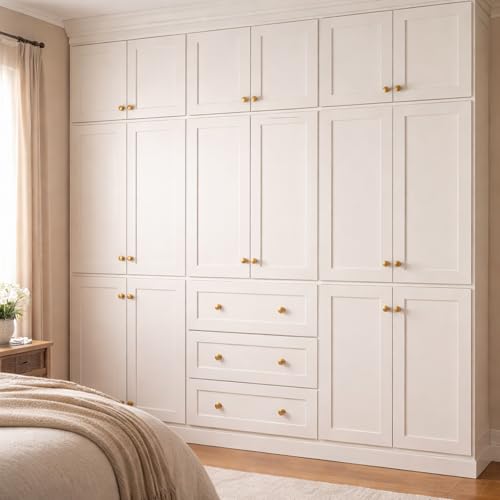 POZEAN Cabinet Knobs Brushed Nickel 50 Pack Cabinet Handles Drawer Knobs Solid Knobs Brass with Screws for Dresser Drawer Cabinet Cupboard - Modern Kitchen, Bedroom and Bathroom Hardware,Brass - color: Brass, size: 50 Pack