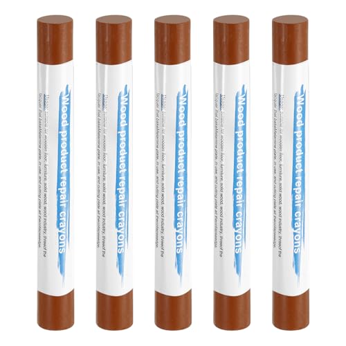 HARFINGTON 5pcs Wood Filler Sticks Wooden Wax Touch Up Furniture Repair Crayons for Scratch Hole Wood, Red Oak - color: Red Oak