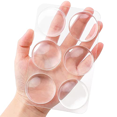 Strongest Wall Door Handle Stopper - 6 PCS Clear Round Rubber Door Knob Wall Shields, Guard Cushion Bumper Protectors for Wall - Stronger Self-Adhesive Silencer (1.57" 6PCS, Clear) - color: Clear, size: Small Round 1.57" 6PCS