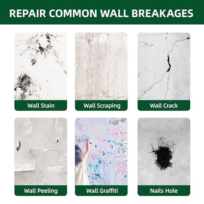500g Wall Putty Hole Repair, Safe Wall Mending Agent, Drywall Repair Kit with Nozzle,Spackle for Drywall Paste, Easy to Fill Holes for Aluminum Metal Plaster Sheetrock Ceiling - size: 2Pcs_500g