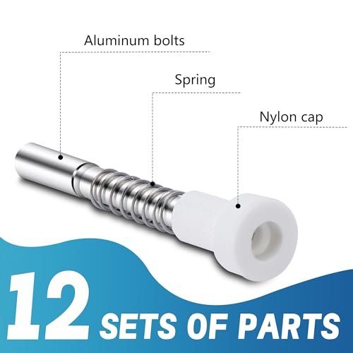 12 Pack Window Screen Plunger Latches with Caps-5/32" x 1-1/2" Aluminum Alloy Window Screen Retainer Pins-Replacement Window Screen Clips for Securing Window Screens - color: 12 Pcs
