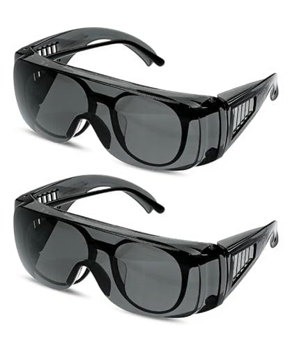 UNCO- Safety Goggles Over Glasses, Protective Goggles, Anti Fog, Work, Safety Glasses Over - color: Tinted Lens, size: 2 Pack