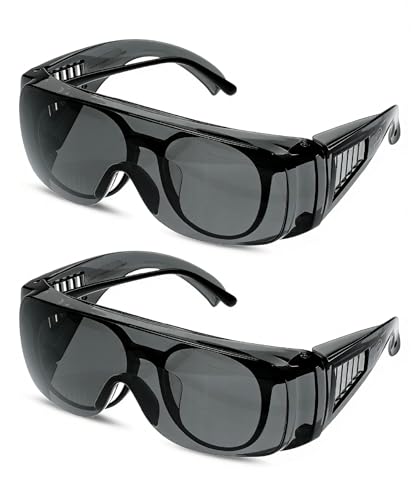 UNCO- Safety Goggles Over Glasses, Protective Goggles, Anti Fog, Work, Safety Glasses Over - color: Tinted Lens, size: 2 Pack