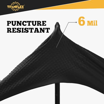 TitanFlex ThorGrip Heavy Duty Black Industrial Nitrile Gloves, Large, Box of 100, Latex Free, Raised Diamond Texture, Powder Free, Food Safe, Mechanic Gloves