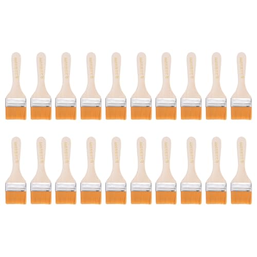 HARFINGTON 20pcs Paint Brushes 2" Paint Brush Nylon Flat Wall Paint Brush Soft Bristle with Wood Handle for Painting DIY Latex Paints Furniture Cabinets Fences, Orange - color: Orange, size: 2 inch