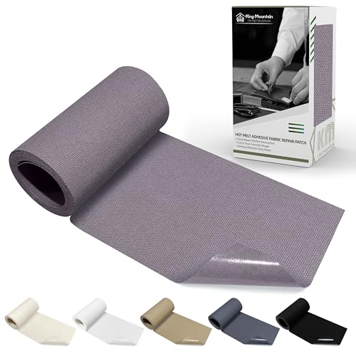 KING MOUNTAIN Canvas Iron on Patch,3"×60",Waterproof 100% Cotton Fabric Repair Patch,Used for Various Sofa,Tent,Clothes,Seats,Suitcases (Gray) - color: Gray, size: Canvas-3"x60"