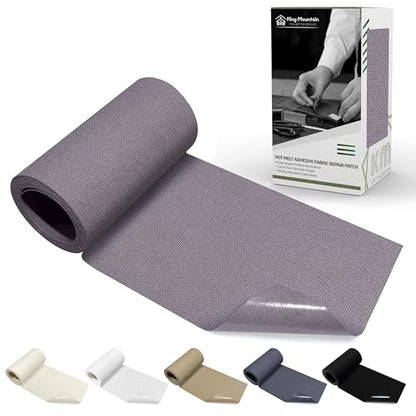 KING MOUNTAIN Canvas Iron on Patch,3"×60",Waterproof 100% Cotton Fabric Repair Patch,Used for Various Sofa,Tent,Clothes,Seats,Suitcases (Gray) - color: Gray, size: Canvas-3"x60"