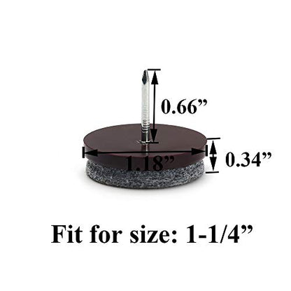 Nail on Felt Pads Furnigear Furniture Pads Nail- Floor Protectors for Furniture Legs 24Pack Chair Felt Pads for Hardwood Floors(1-1/4",Gray) - size: 1-1/4" (Round, Gray)