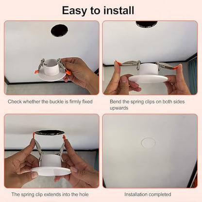 5.3-Inch Spring Mount Ceiling Cover Plates, Recessed Light Trim Wall, Downlight Hole Cap Decorative Panel with Buckle Fit 3.4-4.9inch Round Hole Ceiling Openings, White 1 Pack - size: Fit: 3.4-4.9inch