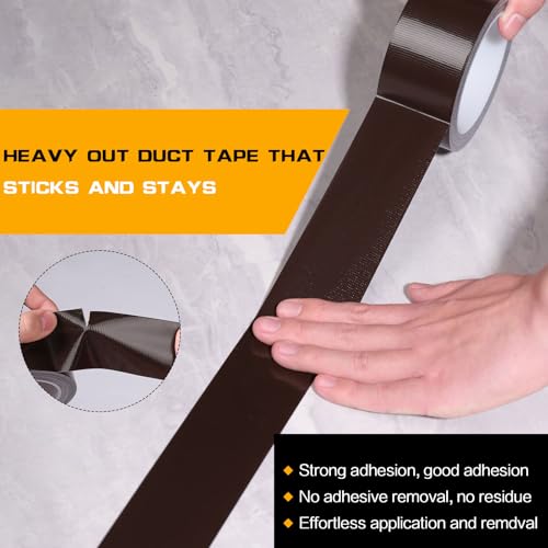 Brown Duct Tape Heavy Duty, Waterproof Strong Adhesive Duct Tape for Indoor Outdoor Repairs Packaging Arts Crafts Projects, Tear by Hand 2 Inch x 20 Yards - color: Brown