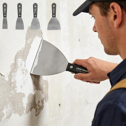 4 PCS Stainless Steel Putty Knife Set, Multi-Size Spackling Tools For Wall Repair And Surface Preparation
