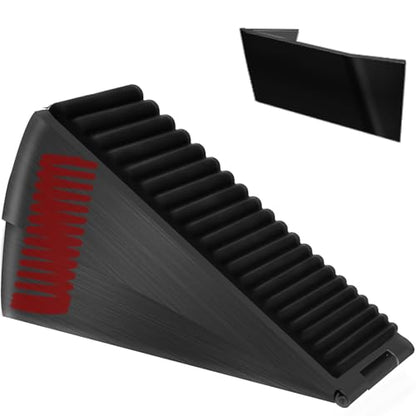 Strongest Door Stopper for Bottom of Door, Heavy Duty Door Stop Wedge Made of Premium Quality Zinc and Rubber Suits Any Heavy Door Any Smooth Floor - size: Black-Adjustable