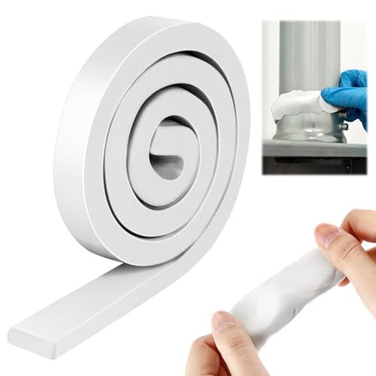 Moldable Silicone Putty, Non Hardening Multi Purpose Duct Seal Compound for Metal, Glass, Wood, Ceramic, Crafts, Heat Resistant and Waterproof, 1.5 ft x 0.32 in(White,1 Pack) - color: White