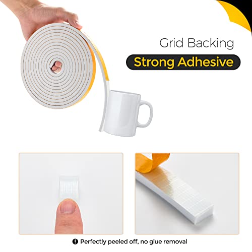 Ravinte 32 Feet Weather Stripping Door Seal, 1/2" Wide x 1/8" Thick, White, CR Foam & Neoprene, Soundproofing, Air Leakage Protection - color: White, size: 1/2In x 1/8In x 32Ft