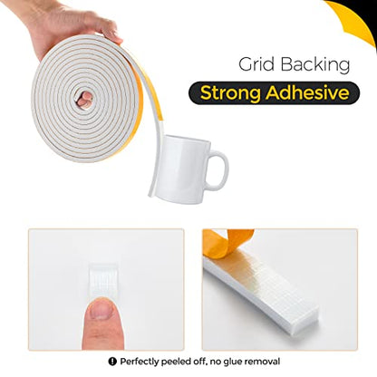 Ravinte 32 Feet Weather Stripping Door Seal, 1/2" Wide x 1/8" Thick, White, CR Foam & Neoprene, Soundproofing, Air Leakage Protection - color: White, size: 1/2In x 1/8In x 32Ft