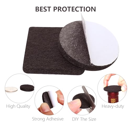 Yelanon Felt Furniture Pads -48 Pcs 1.5" Premium Felt Pads for Chair Legs Furniture, Floor Protectors for Hardwood Floors, Brown - size: 48 pcs Square Brown