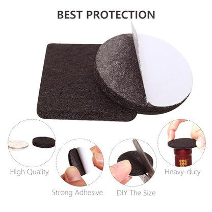 Yelanon Felt Furniture Pads for Hardwood Floors -8" x 6" Premium Floor Protectors for Furniture, Felt Pads for Chair Legs,Brown - size: 9 pcs 6"×8" Brown