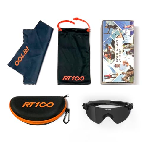 RIDE YOUR WAY Professional wrap around Frameless Cycling Sunglasses for Men and Women - color: T Black Alu. Grey-smoke
