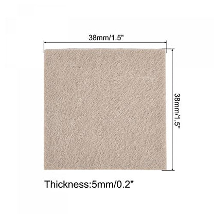 uxcell Felt Furniture Pads Self Adhesive Square Furniture Felt Pads, Anti Scratch Floor Protectors for Furniture Legs Hardwood Floor 1.5 Inch x 1.5 Inch Beige 16pcs - size: 1.5 Inch x 1.5 Inch