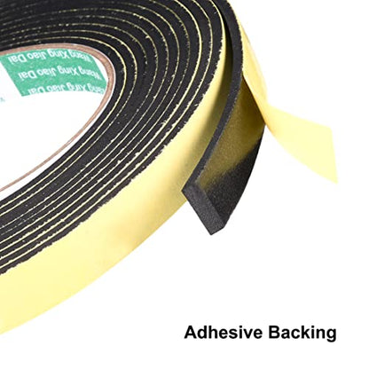 uxcell Sealing Foam Tape 15mm Wide 3mm Thick 4m/13ft Long, Self Adhesive Weather Strip for Window Door Insulation - size: 15mmx3mmx4m