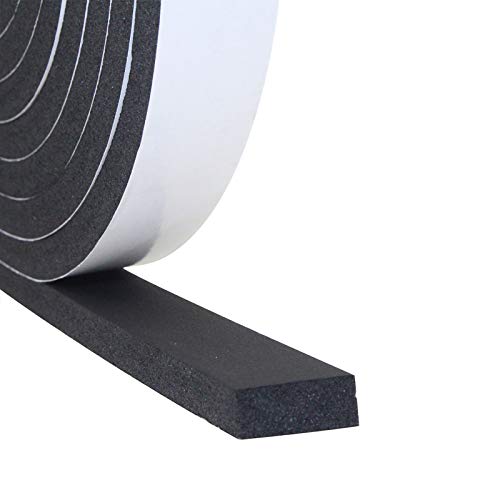 DGSL Foam Insulation Tape, 1In x 3/8In x 16.5Ft Weather Stripping Door Seal Strip for Doors and Windows,Sliding Door,Sound Proof Soundproofing Door Seal,Weatherstrip,Air Conditioning Seal Strip - size: 1in X 3/8in X 16.5ft