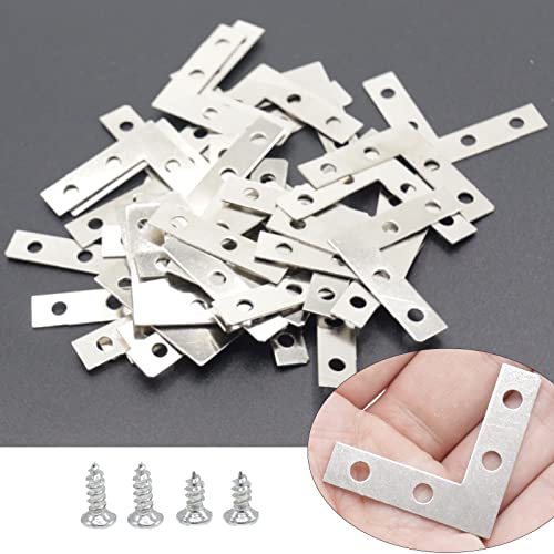 40 Pack Silver L Corner Brackets, 1.5x1.5inch Small Decorative Iron Corner Braces for Wood, Metal Flat Bracket Braces for Furniture, Shelf Support, Home and DIY Projects - size: Silver