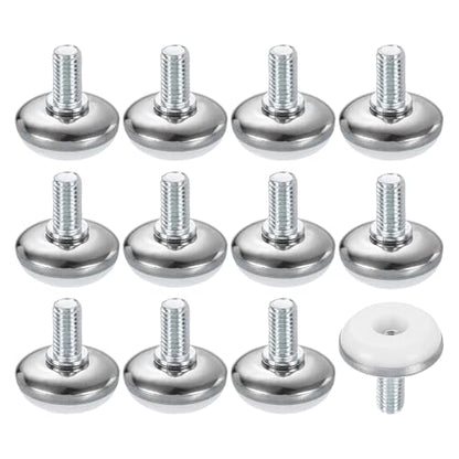 uxcell 12Pcs M8 Thread Furniture Feet Levelers, 28x15mm Adjustable Leveling Table Feet, Screw on Furniture Glide Leveling for Chair Stool Legs, White - color: White, size: M8 x 28 x 15mm