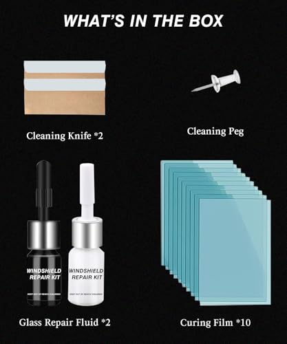 Windshield Repair Kit for Chips and Cracks – Windshield Chip Repair Kit & Windshield Crack Repair Kit – 2 Bottles Glass Repair Liquid for Cracks – DIY Long-Lasting with Invisible Repairs