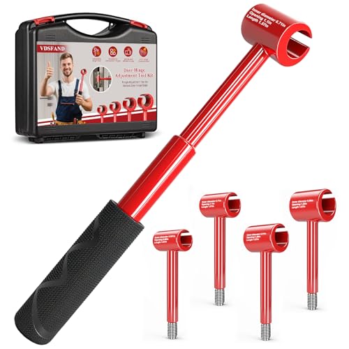 Vdsfand 4 in 1 Door Hinge Adjustment Tool Kit Door Gap Adjustment Tool for Precise Hinge Gap Adjustment Upgraded Hinge Gap Adjusting Wrench for Installation and Repair of Residential and Commercial - color: Black