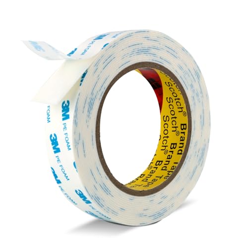 Double Sided Tape Strong White Foam Tape 1" x 18Ft Made of 3M Heavy Duty Mounting Tape Waterproof PE Foam Adhesive Strips for Posters Alarm Sensors Window Shades and Other Home Office Deco - color: White, size: 1" X 18ft