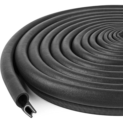 Kikerike Automotive Door Weather Stripping 30Ft Car Door Rubber Edge Trim Seal Strip Gasket with Top Bulb Easy to Install for Car Bus Camper Boat RV Truck Doors and Home Applications - color: 30Ft