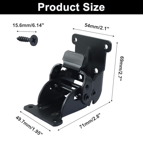 4 Pcs 180 Degree Self-Locking Brackets, Folding Hinges Adjustable Support, Non-Slip Pads Leg Fittings for Table, Bed and Desk Legs