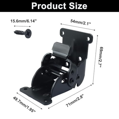 4 Pcs 180 Degree Self-Locking Brackets, Folding Hinges Adjustable Support, Non-Slip Pads Leg Fittings for Table, Bed and Desk Legs