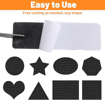 68pcs Anti Slide Furniture Grips,Non Skid Furniture Grippers, Thick EVA Furnitures Non Slip Pad for Wood Floor On Floors, 2 Sizes Adhesive Recliner Pad for Hardwood Floors